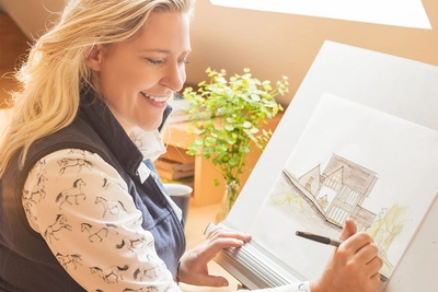 Oakwrights team member designing home
