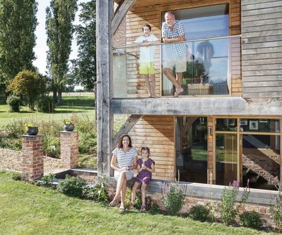 Oak frame contemporary farmhouse extension