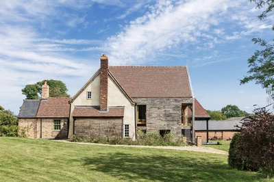 Oak frame contemporary farmhouse extension