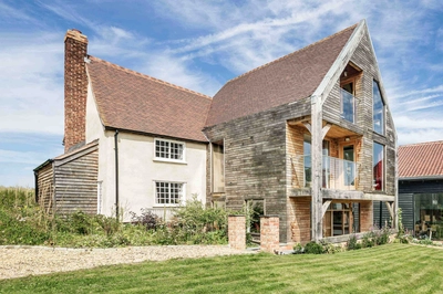 Oak frame contemporary farmhouse extension