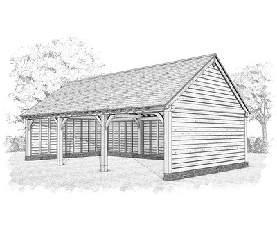 Oakwrights Highgrove oak frame garage
