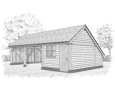 Oakwrights Kenchester oak frame garage
