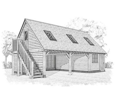 Oakwrights Little Gloucester oak frame garage
