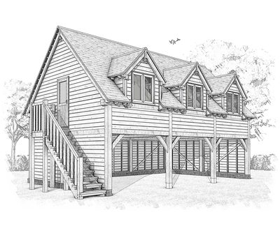 Oakwrights Winchester oak frame garage