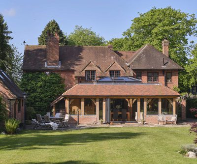 brick home with extension