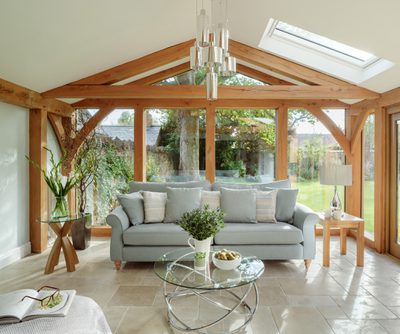 Oak framed living area