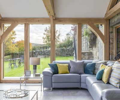 corner sofa inside an extension