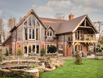 exterior of oak framed home