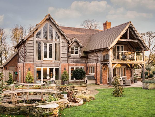 exterior of oak framed home