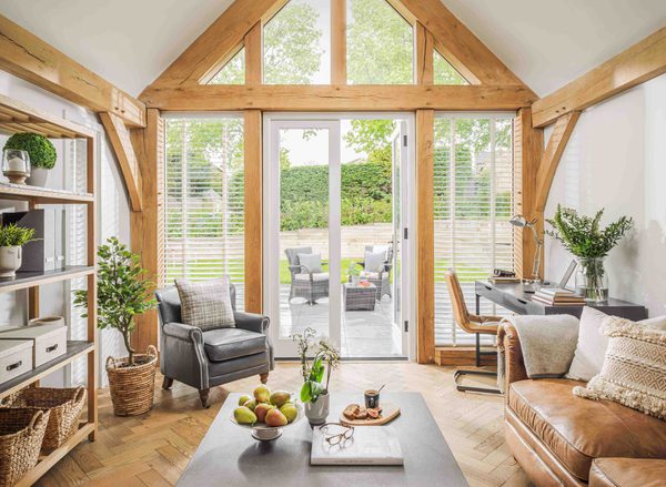 lounge with door leading to garden