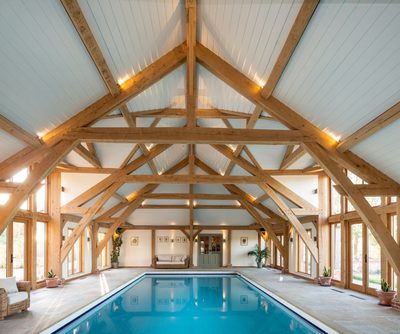 Pool in oak frame building