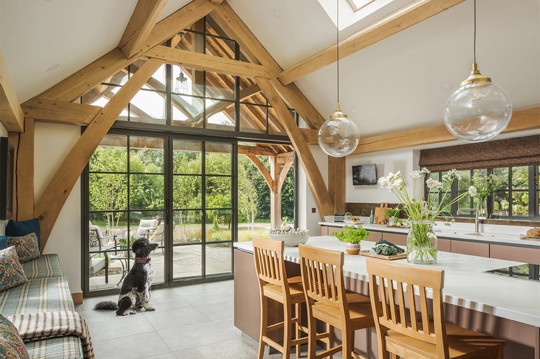 Timber frame farm house in woodland setting exceeds expectations