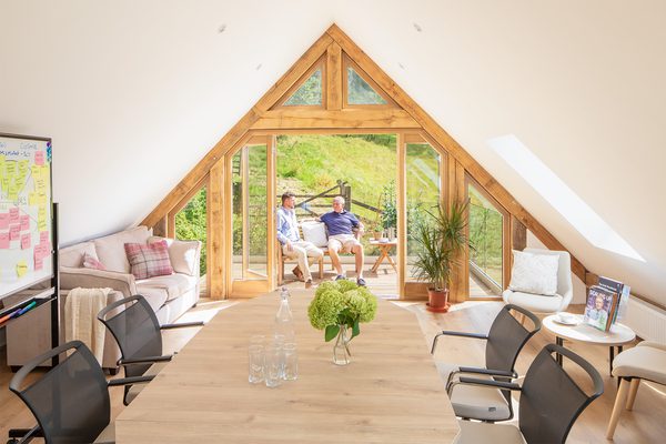 Office room in an oak frame garage